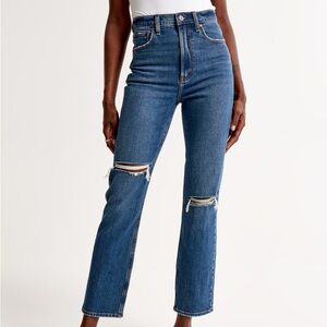 Abercrombie Ultra High Rise Ankle Straight Jeans